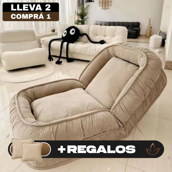 [Llevá 2 Pagá 1] Butaca Puffy Reclinable y Ultra Acolchonado + 2 Almohadas de Regalo