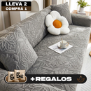 [Llevá 2 Pagá 1] Funda para Sofá Floral en Poliéster y Elastano (¡Renová tu hogar con encanto y confort!) + 2 Fundas para Almohadones