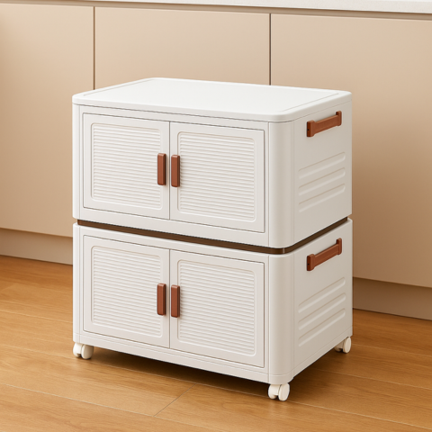 [Llevá 2 Pagá 1] Mini Armario Organizador de 2 Niveles Desmontable con Rueditas