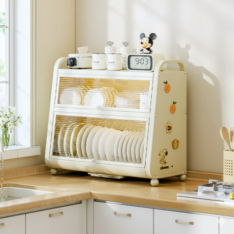 [Llevá 2 Pagá 1] Organizador de Platos MyLife en Acero Inoxidable con Vidrio Templado y Divisiones Inteligentes +REGALO: Kit de Utensilios de Cocina