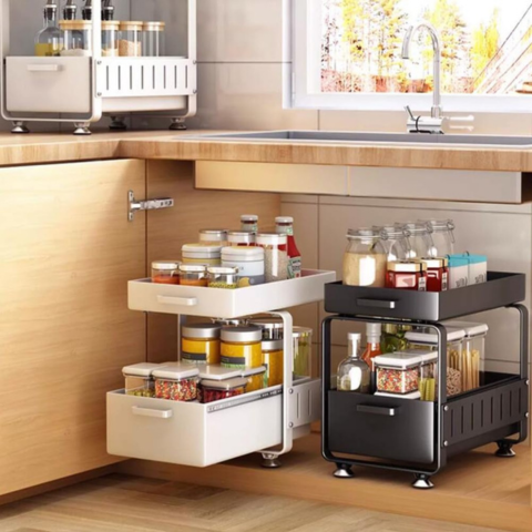 [Llevá 2 Pagá 1] Porta Condimentos Completo en Acero Inoxidable con Cajones Articulados