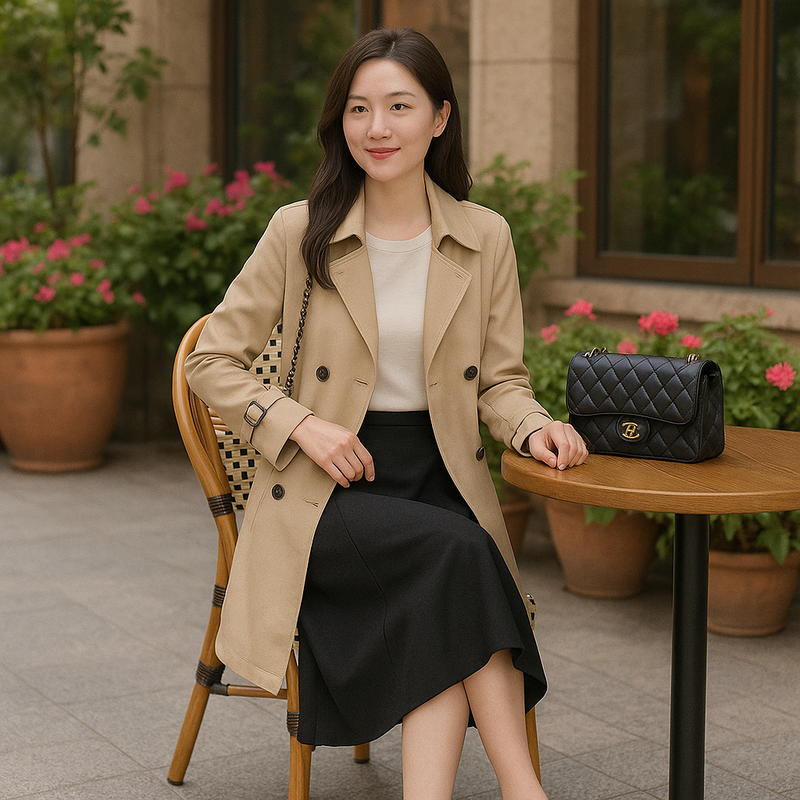 [Llevá 3 Pagá 2] Falda Midi Recta Francini de Cintura Alta en Crepé Sastrero (¡Estilo clásico y elegante!)