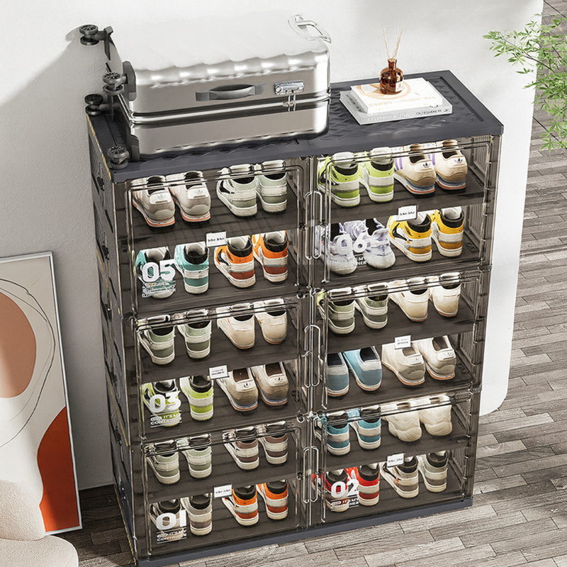 [Llevá 2 Pagá 1] Zapatera Smart con Puertas Retráctiles Desmontable con Rueditas (Organización Inteligente y Diseño Moderno!)