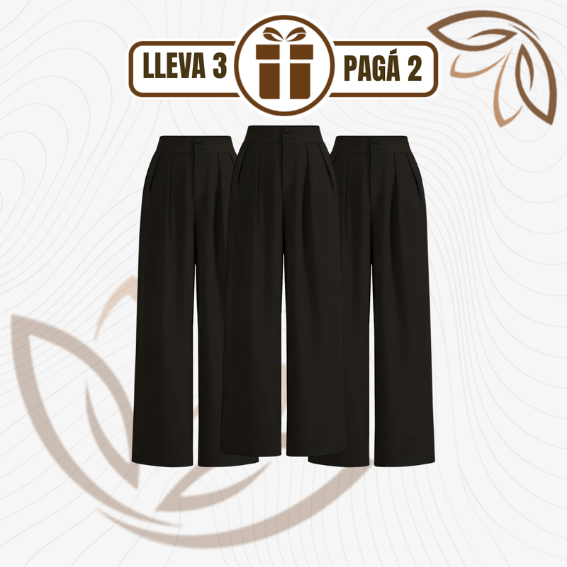 [Llevá 3 Pagá 2] Pantalón Femenino en Seda Hielo y Poliéster Selina Confort y Elasticidad Premium