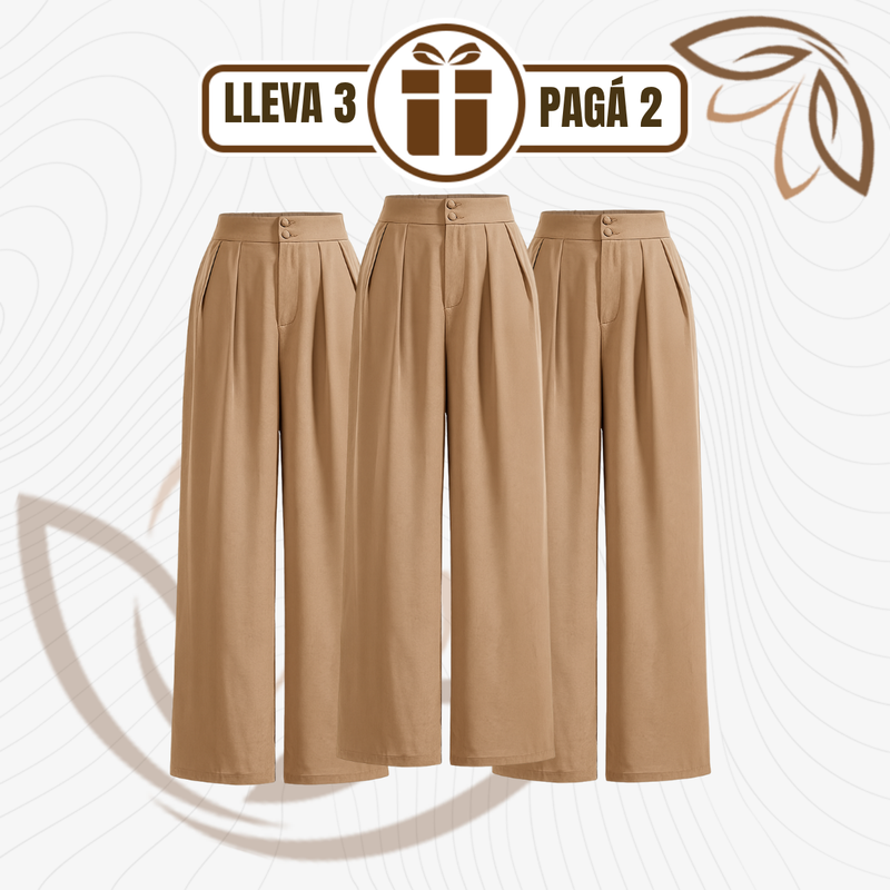 [Llevá 3 Pagá 2] Pantalón Femenino en Seda Hielo y Poliéster Selina Confort y Elasticidad Premium