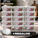 Kit con 15 Frascos Herméticos de Vidrio + 10 Vasos de Vidrio Aruba [¡ÚLTIMAS UNIDADES EN STOCK!]