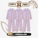 [Llevá 3 Pagá 2] Pijamas Femeninos en Seda Hielo y Algodón + REGALO: Par de Pantuflas